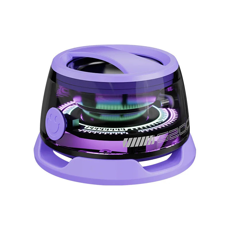 Outdoor Magnetic Bluetooth Speaker Wireless Portable Mini Travel Stereo Speaker with Rgb Color Light and Phone Holder for IOS