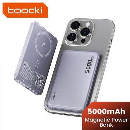 Magenetic Powerbank 5000Mah 15W Wireless Charging for Magsafe PD 20W Extenal Battery for Iphone 17 16 15 14 13 Pro Max