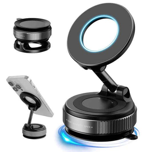 Vacuum Suction Phone Holder Magnetic Car Navigation Bracket 360 Degree Rotation for Xiaomi Iphone Huawei Multyple Phone