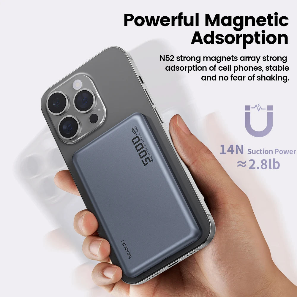 Magenetic Powerbank 5000Mah 15W Wireless Charging for Magsafe PD 20W Extenal Battery for Iphone 17 16 15 14 13 Pro Max
