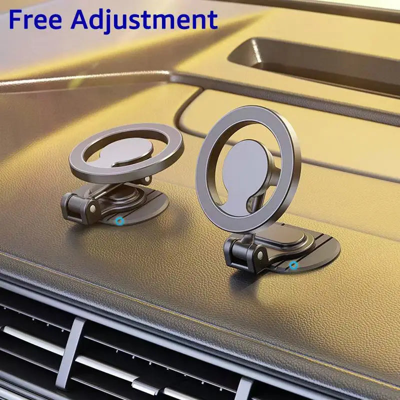 Metal Magnetic Car Phone Holder for Magsafe 360° Rotation Foldable Magnet Car Dashboard Cellphone Mount Stand GPS Support