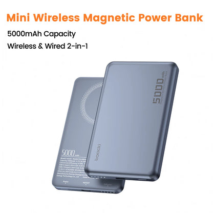 Magenetic Powerbank 5000Mah 15W Wireless Charging for Magsafe PD 20W Extenal Battery for Iphone 17 16 15 14 13 Pro Max