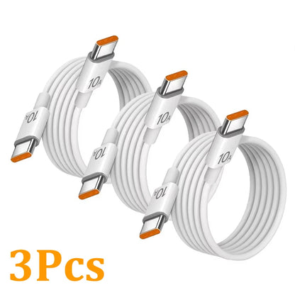 1/3Pcs 10A Cable 120W Super Fast Charging Type C to Type C Cable Highspeed Data Transfer for Iphone Samsung Xiaomi Charger Cable