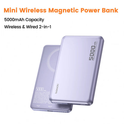 Magenetic Powerbank 5000Mah 15W Wireless Charging for Magsafe PD 20W Extenal Battery for Iphone 17 16 15 14 13 Pro Max